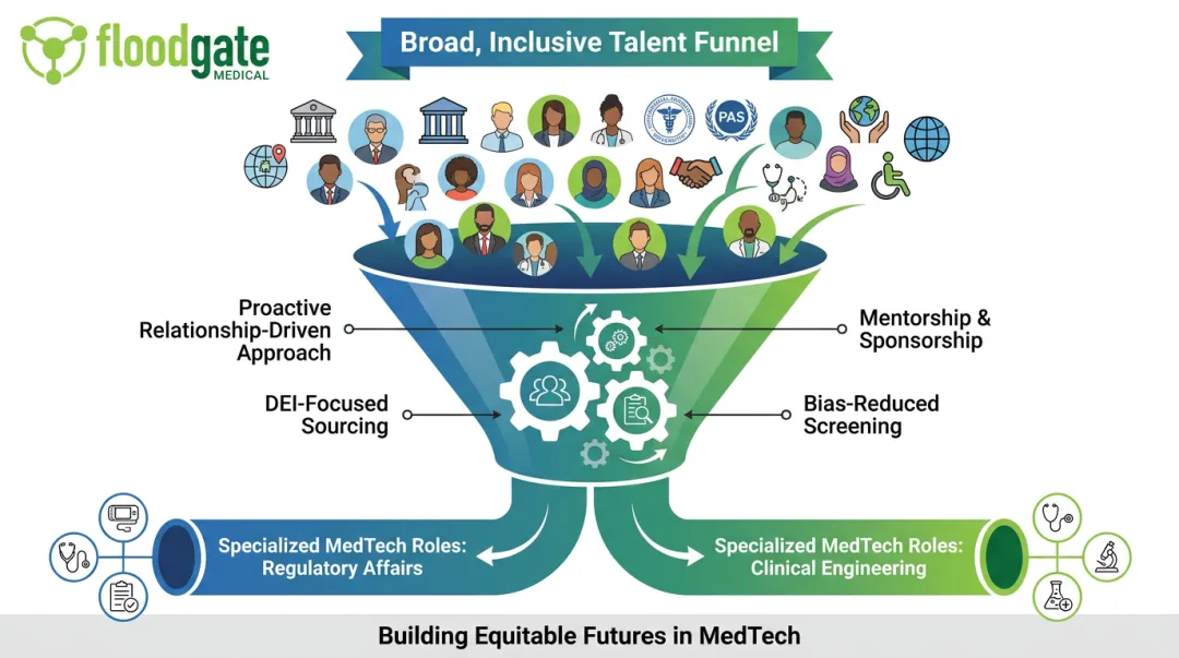 FloodGate Medical diversity-focused candidate sourcing pipeline for MedTech talent