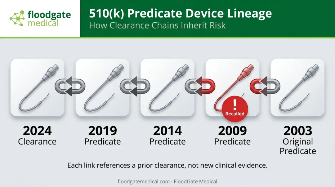 510(k) predicate device daisy chain approval pathway diagram