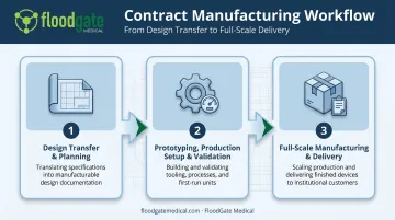 3-step medical device contract manufacturing process from design transfer to delivery