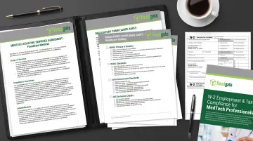 FloodGate Medical compliance documentation and MedTech staffing agreement templates showing regulatory expertise