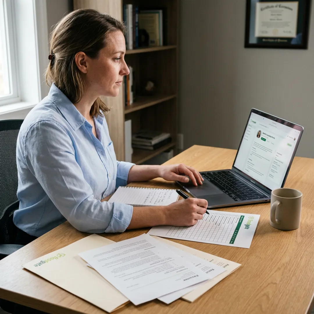 Recruiter reviewing candidate profiles