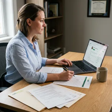 Recruiter reviewing candidate profiles