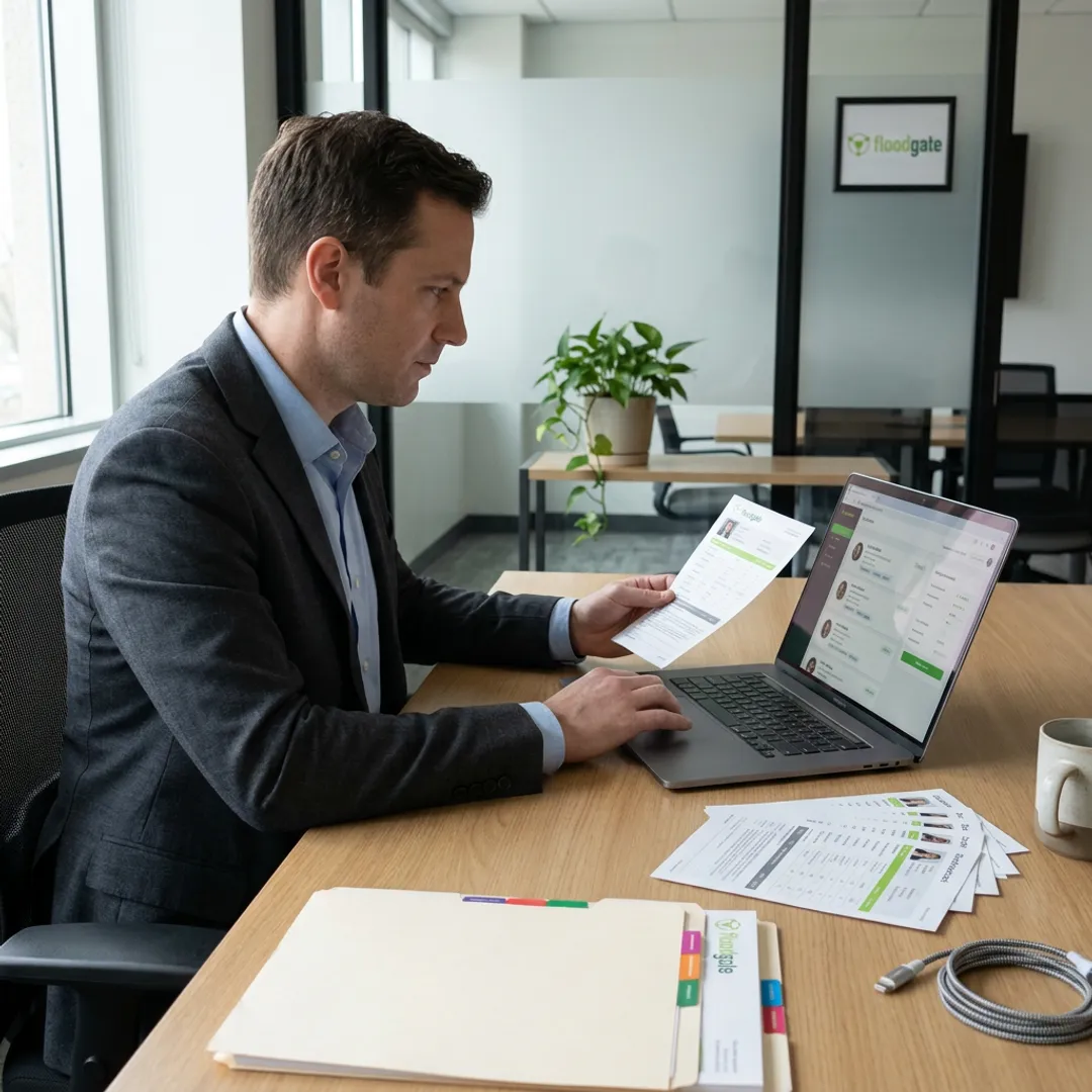 Recruiter reviewing candidate profiles