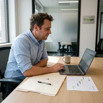 Recruiter reviewing MedTech candidate scorecards