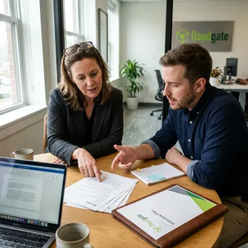 Career coach guiding a MedTech candidate through job search planning