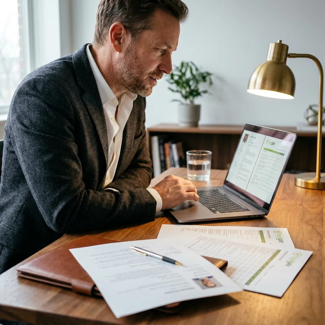 Recruiter reviewing MedTech candidate profiles