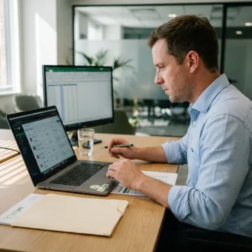 Recruiter reviewing MedTech candidate profiles