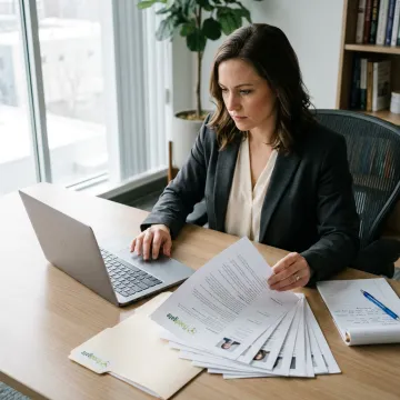 Recruiter reviewing healthcare staffing candidates