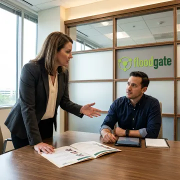 Healthcare staffing recruiter meeting with MedTech professionals