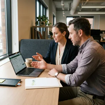 Recruiter reviewing healthcare job opportunities with candidate