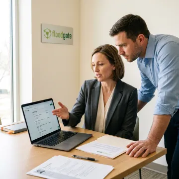 Recruiter reviewing career opportunities with candidate