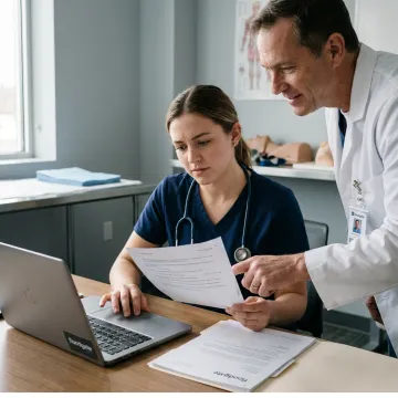 Student preparing for clinical medical assistant career