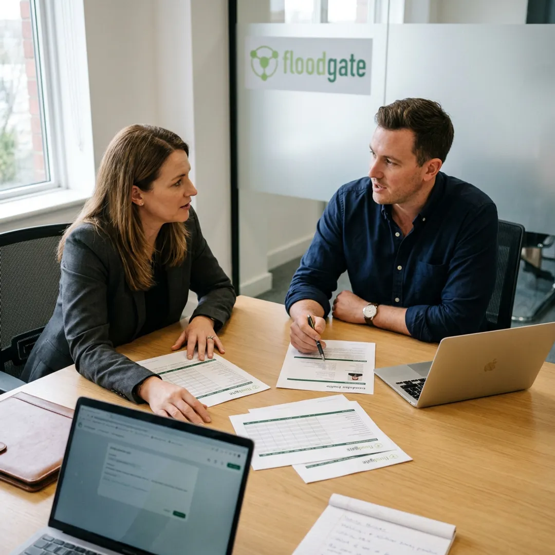 Recruiting team reviewing executive candidate profiles