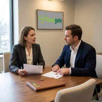 Pharmaceutical sales recruiter consulting with hiring manager