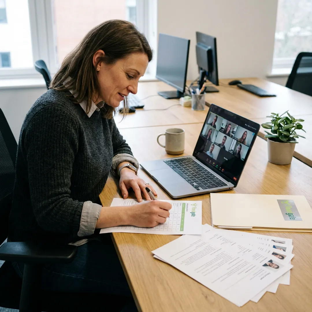 Recruiter coordinating candidate interviews