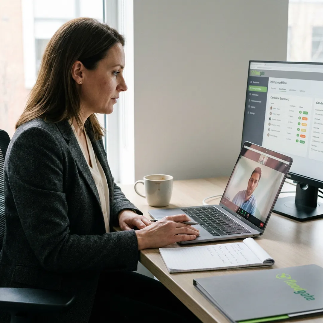 Recruiter interviewing clinical research candidate