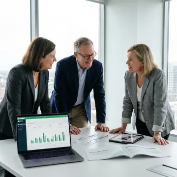 MedTech executives collaborating in a strategy meeting