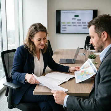 Commercial hiring team reviewing candidate profiles