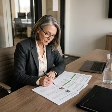 Executive reviewing MedTech compensation benchmark report