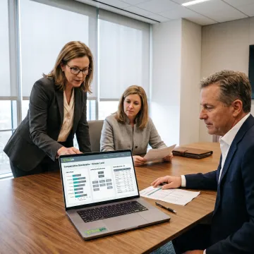 MedTech leaders reviewing executive compensation data