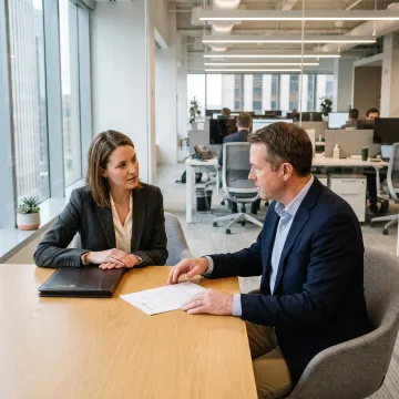 Recruiter meeting with MedTech contract professional