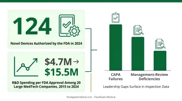 FDA FY2024 device inspection observation types and frequency count breakdown