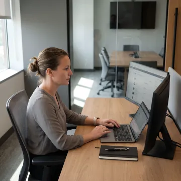 Healthcare recruiter reviewing candidate profiles