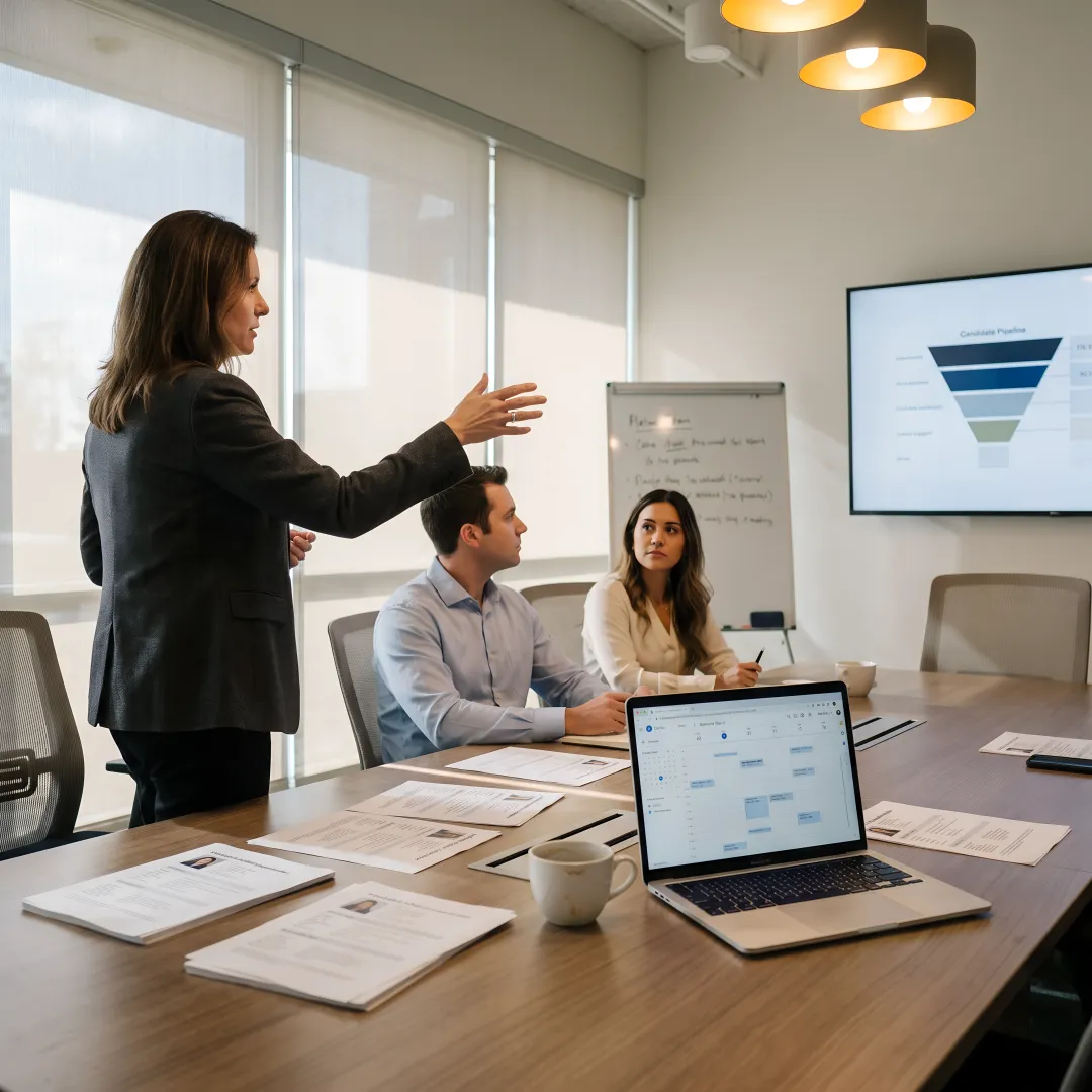 Executive recruiter reviewing MedTech hiring process