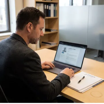 Recruiter reviewing clinical research candidates