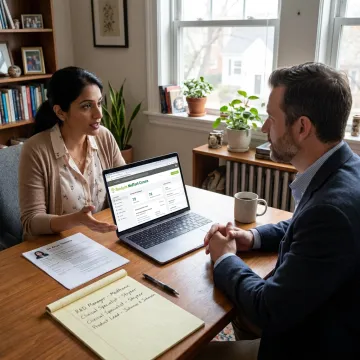 Healthcare professional receiving career coaching