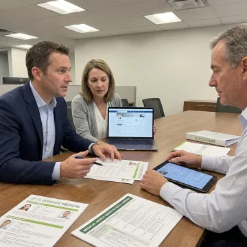 MedTech recruiting consultant meeting with hiring team