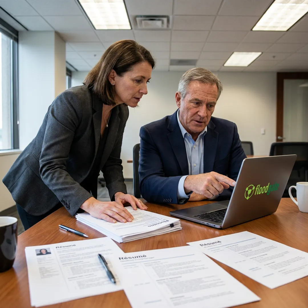 Recruiter reviewing healthcare staffing candidates