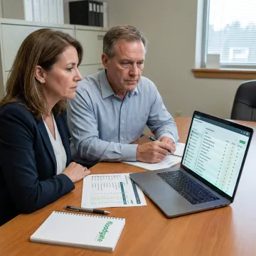 Recruiter reviewing MedTech candidate scorecards