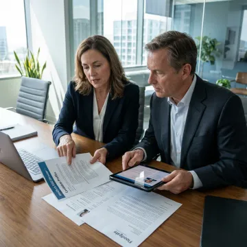 Recruiter reviewing healthcare staffing candidates