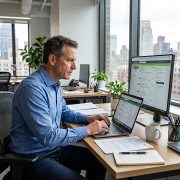 Healthcare recruiter reviewing candidate profiles