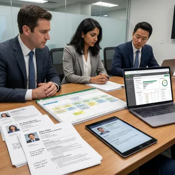 Recruiter reviewing MedTech candidate profiles