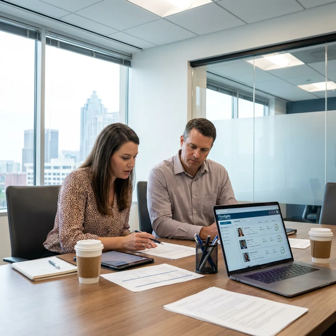 Recruiter reviewing medical device sales candidates