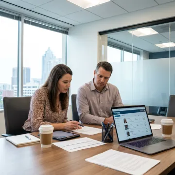 Recruiter reviewing medical device sales candidates