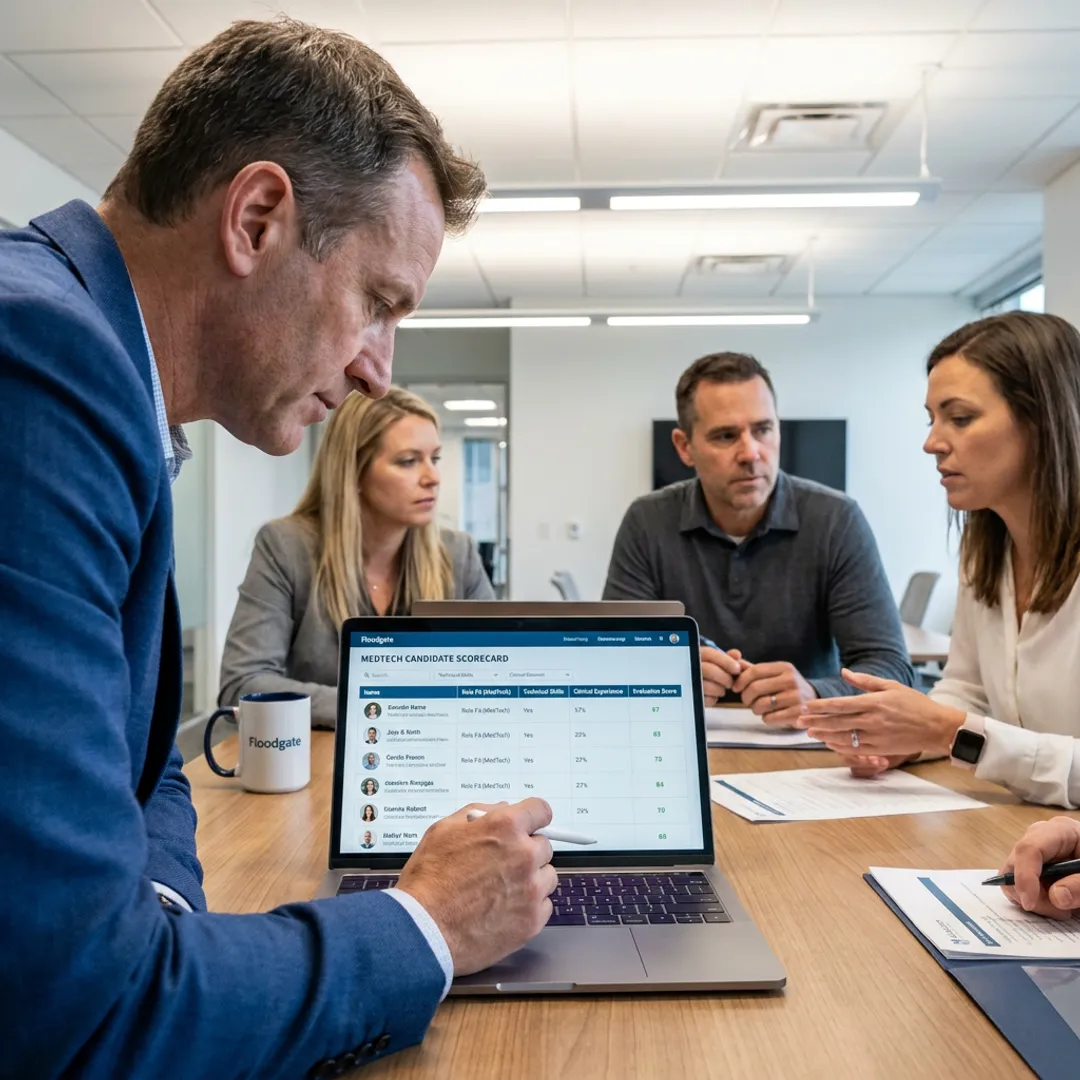 Recruiter reviewing candidate scorecards