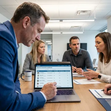 Recruiter reviewing candidate scorecards