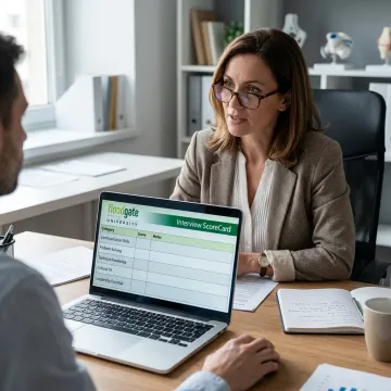 Recruiter reviewing medical staffing candidates