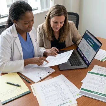 Healthcare professional reviewing resume