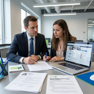 Career coach reviewing healthcare resume