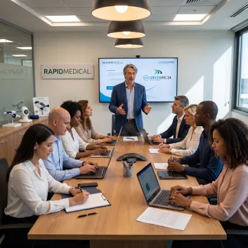 MedTech executive advising a leadership team