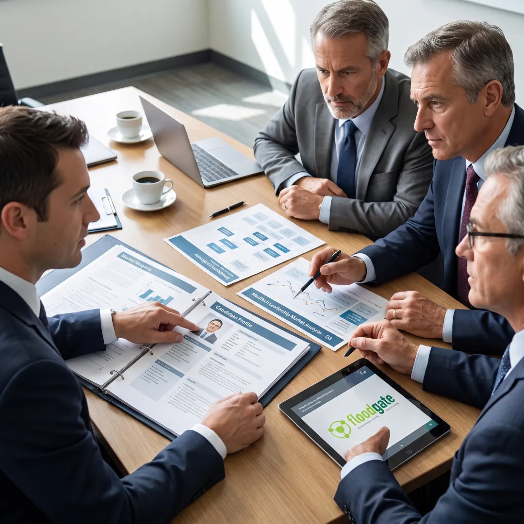 Recruiter reviewing executive candidate profile
