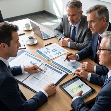 Recruiter reviewing executive candidate profile