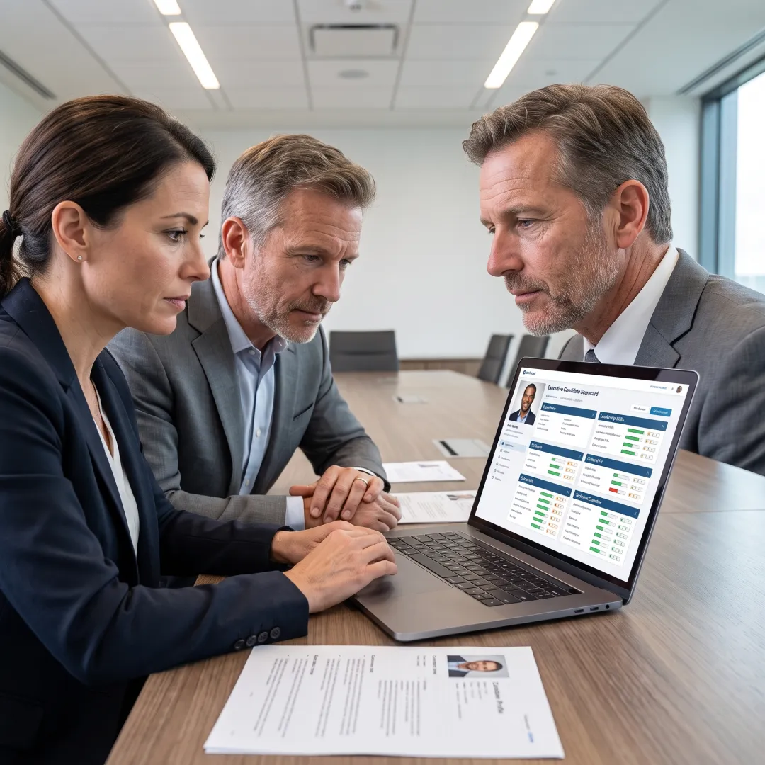 Recruiter discussing executive candidate profile