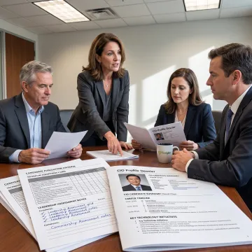 Recruiter reviewing CIO candidate profile