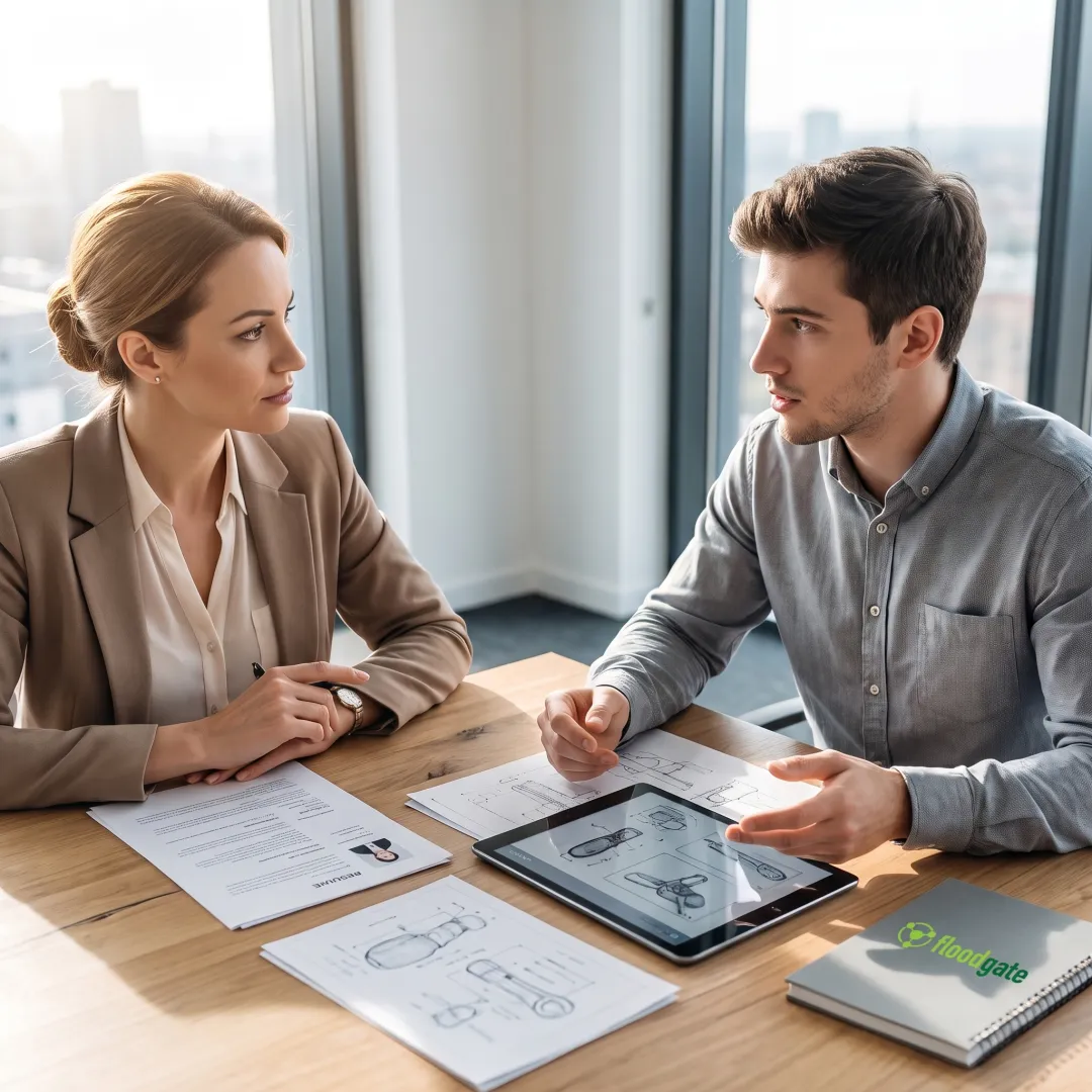 Recruiter and biomedical engineering candidate in discussion