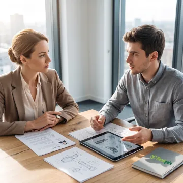 Recruiter and biomedical engineering candidate in discussion